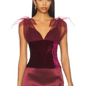 Revolve LPA Emery Top Burgundy